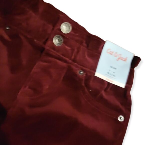 NWT Cat & Jack Corduroy Burgundy Girls Skirt - Picture 3 of 4